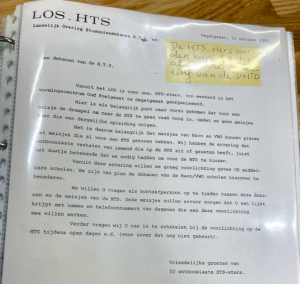 Brief aan dekanen van de H.T.S.