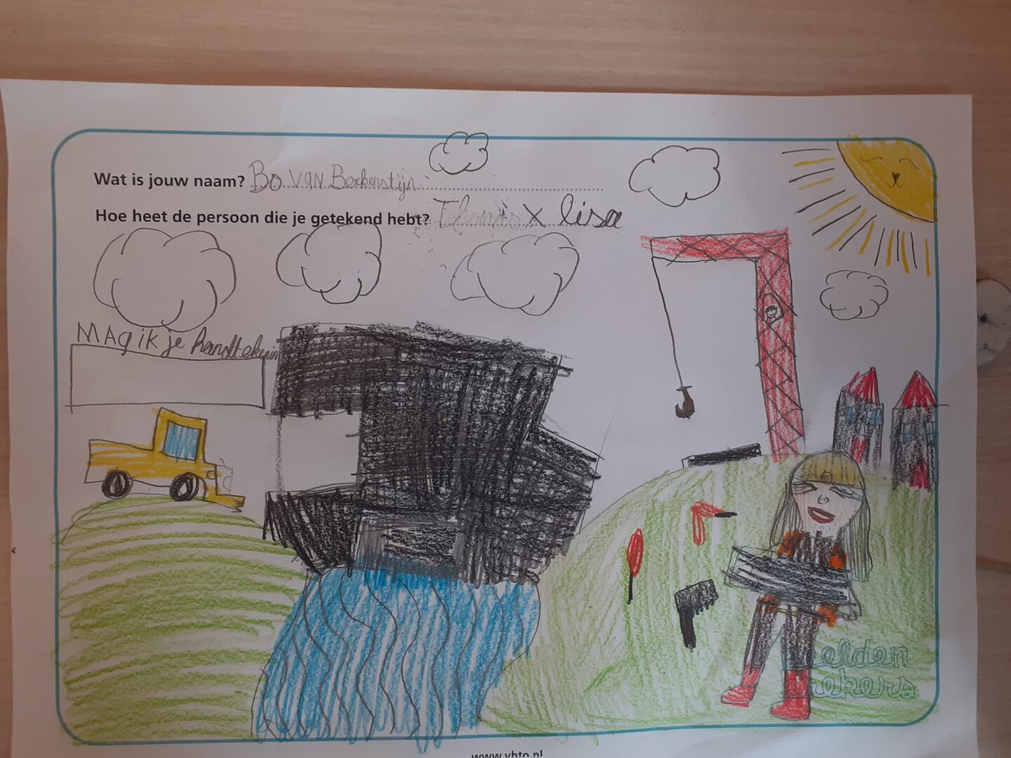 Tekening van gastles